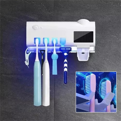 PORTA CEPILLOS DE DIENTES 2 EN 1 CON ESTERELIZADOR UV