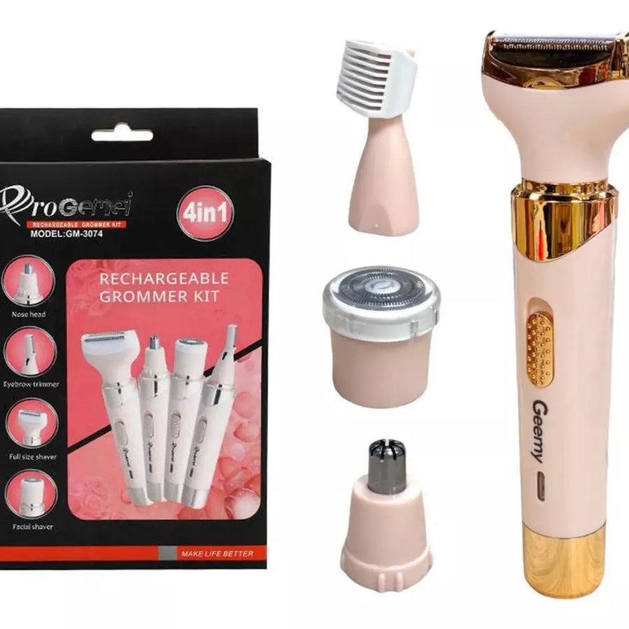 DEPILADORA FACIAL Y CORPORAL 4 EN 1 TACTO BLANDO RECARGABLE