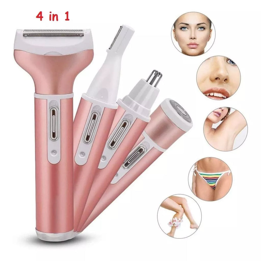 DEPILADORA FACIAL Y CORPORAL 4 EN 1 TACTO BLANDO RECARGABLE