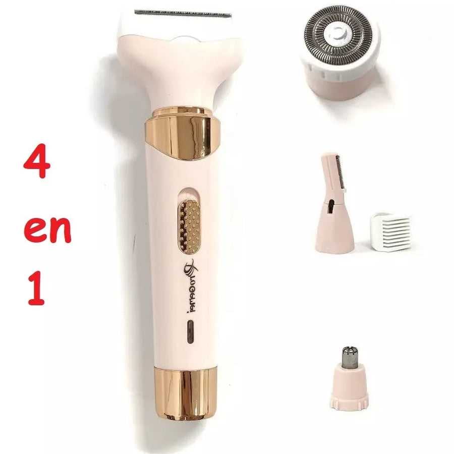 DEPILADORA FACIAL Y CORPORAL 4 EN 1 TACTO BLANDO RECARGABLE