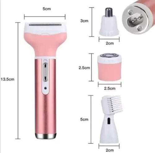 DEPILADORA FACIAL Y CORPORAL 4 EN 1 TACTO BLANDO RECARGABLE