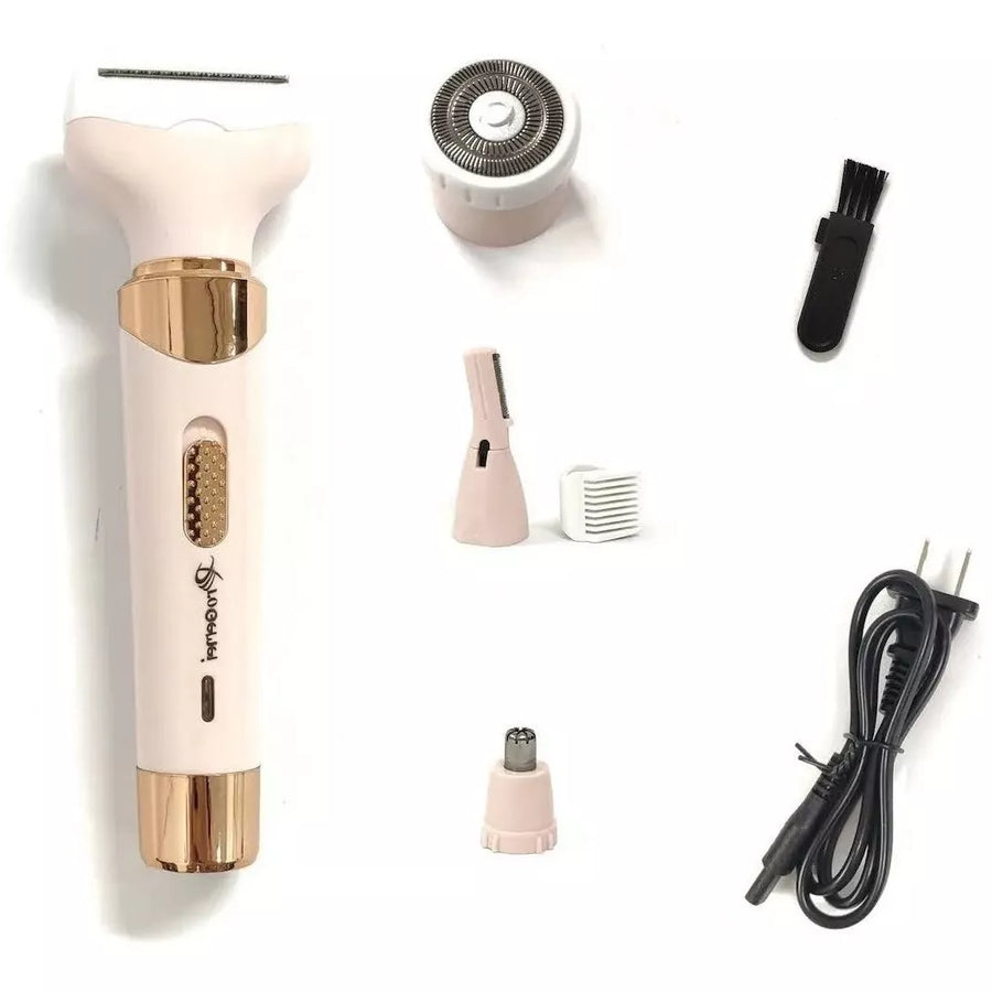 DEPILADORA FACIAL Y CORPORAL 4 EN 1 TACTO BLANDO RECARGABLE
