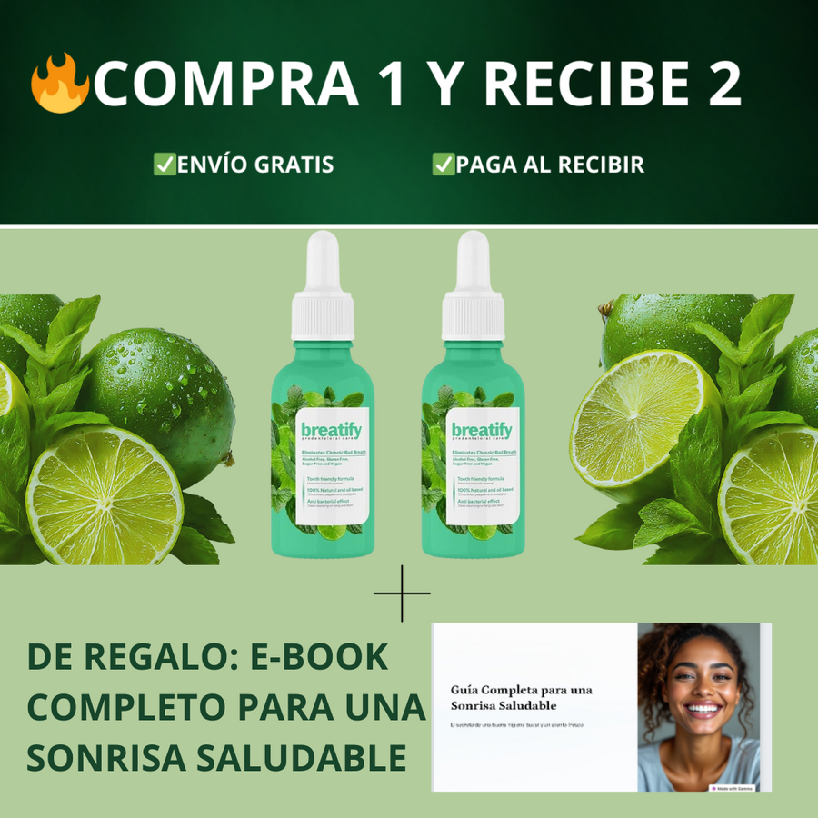 Breatify Pro: Elimina El Mal Aliento Frescura Instantánea 2x1+REGALO